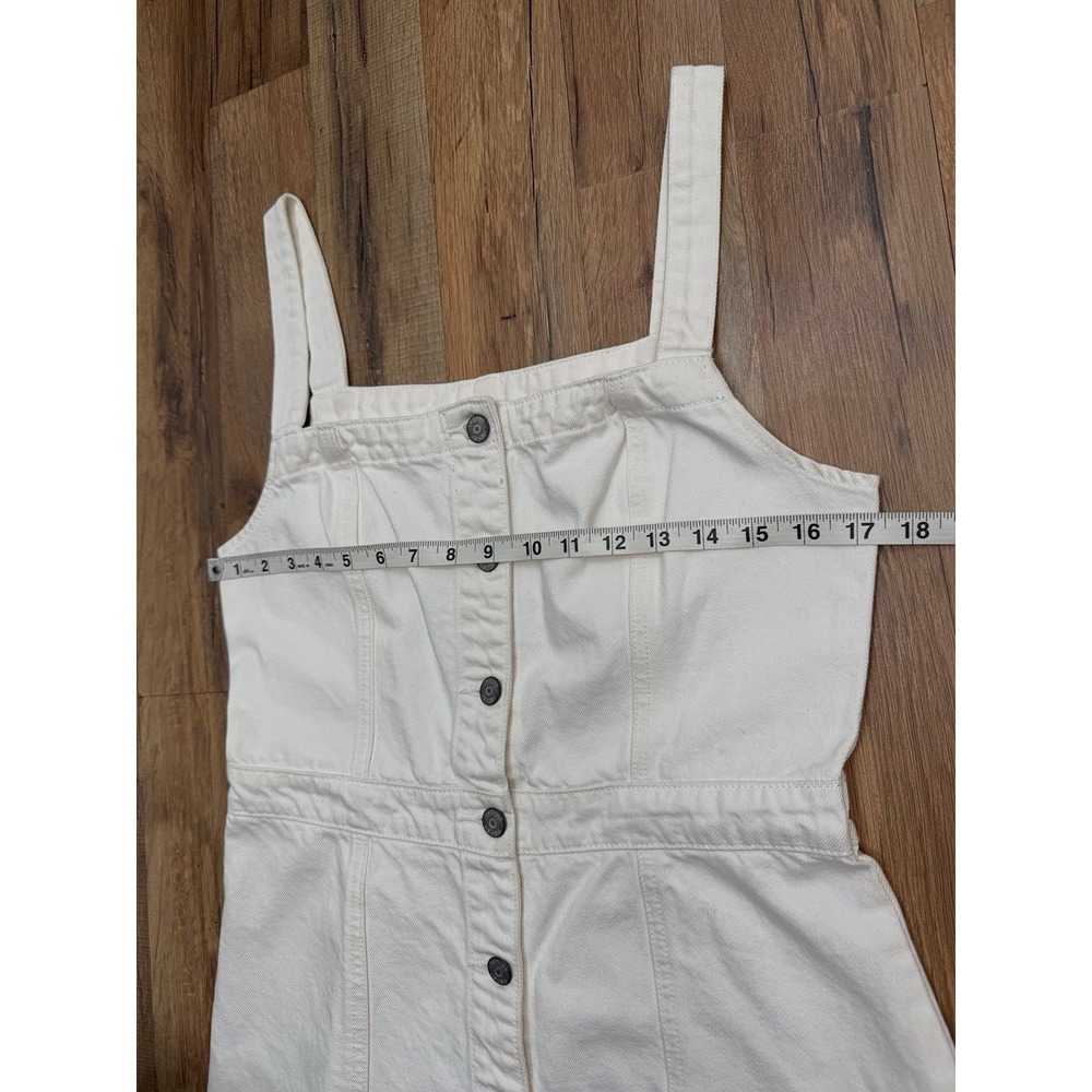 Boyish Kennedy Denim‎ Dress Women M Off White Button Front Frayed Hem - Picture 10 of 11